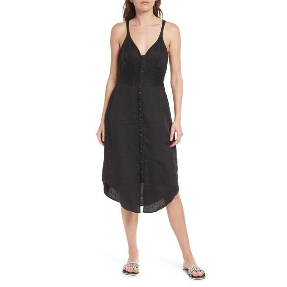 Rag & Bone NWT Women's V-neck Criseli Linen Sundress Black Size 6